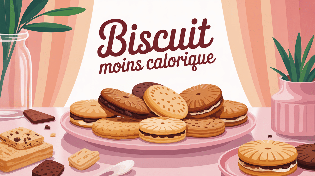 Assiette de biscuits moins caloriques variés sur table lumineuse