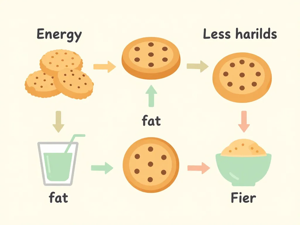 Diagramme nutritionnel biscuits moins caloriques sain vs industriel