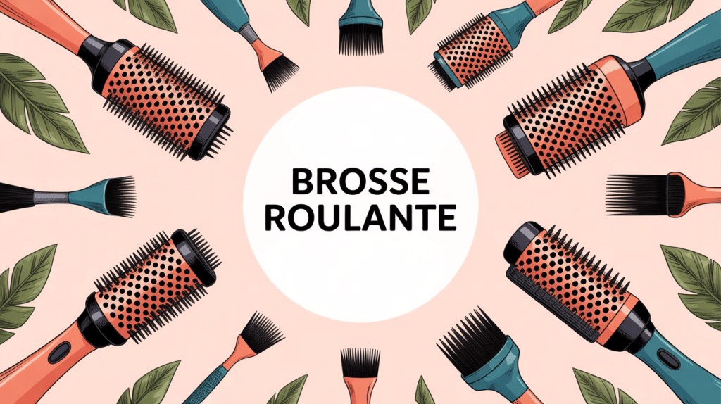 illustration brosse roulante cheveux tendance