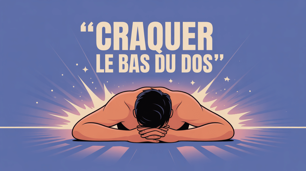 comment craquer le bas du dos illustration vectorielle détente