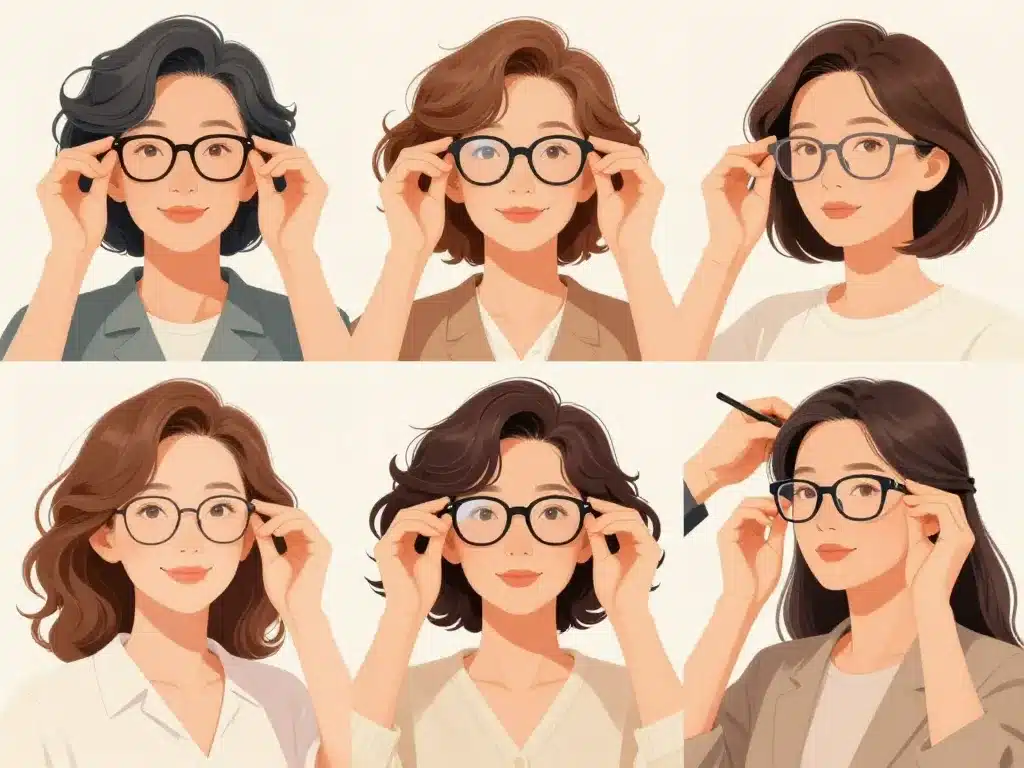 harmoniser coupe de cheveux femme 50 ans avec lunettes