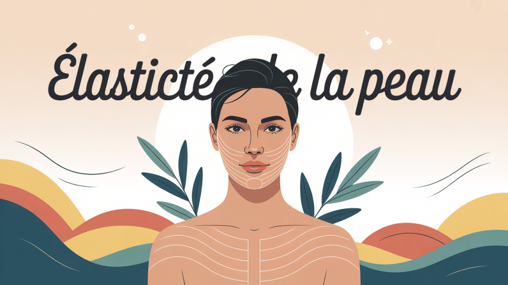 Illustration élasticité de la peau visage et corps ambiance saine