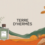 Illustration fragrance Terre d'Hermès ambiance boisée agrumes