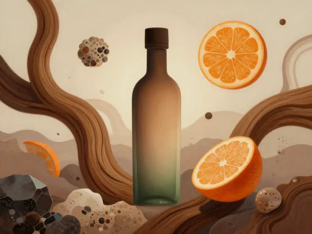 Image fragrance Terre d'Hermès métaphore bois minéral agrume