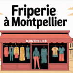 Scène animée friperie Montpellier boutique rétro