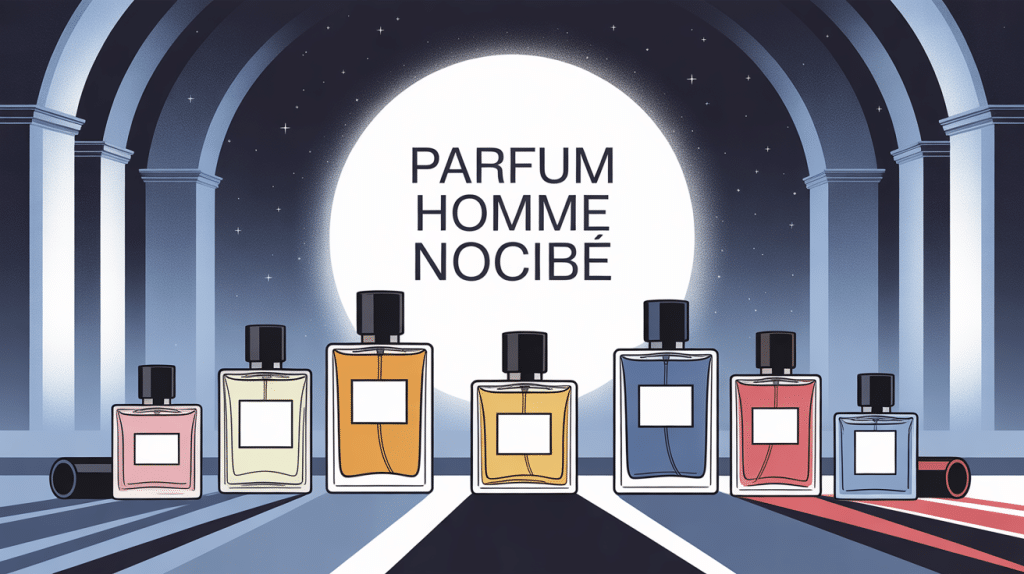 nocibé parfum homme flacons élégants illustration