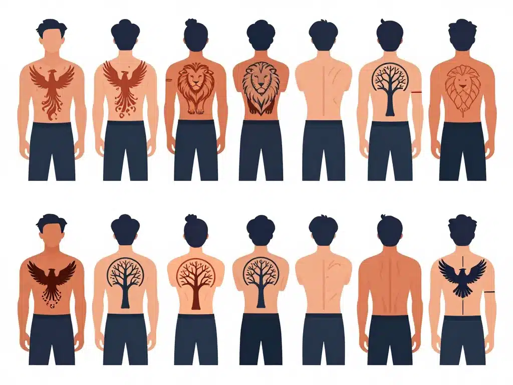tatouage dorsale homme schéma placements motifs symboliques