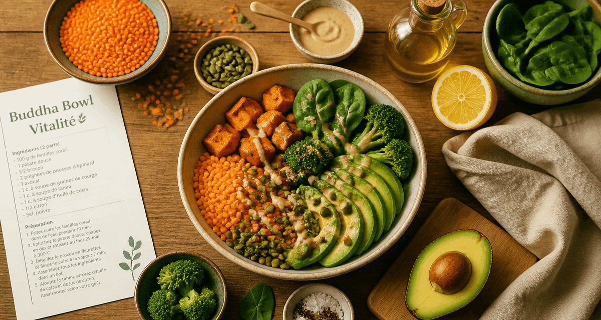 Buddha Bowl aliment bon pour la santé avec légumes et graines