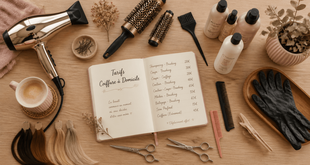 coiffeuse à domicile tarif outils coiffure