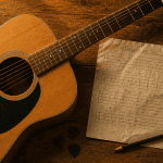 comment lire une tablature guitare sur bureau avec guitare et feuille