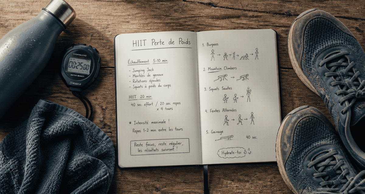 hiit perte de poids accessoires carnet exercices