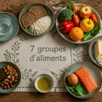 les 7 groupes d aliments tableau sur table
