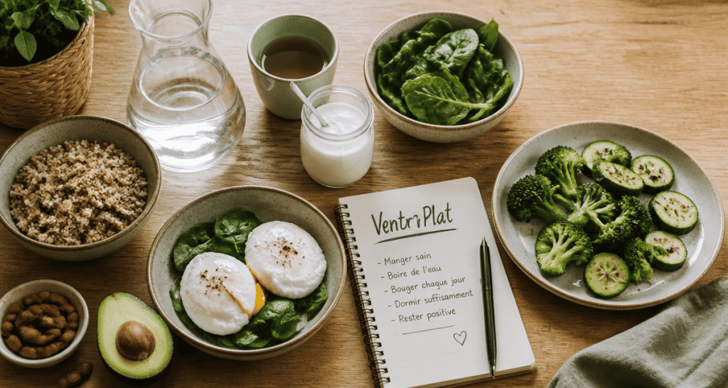 maigrir du ventre alimentation table aliments sains