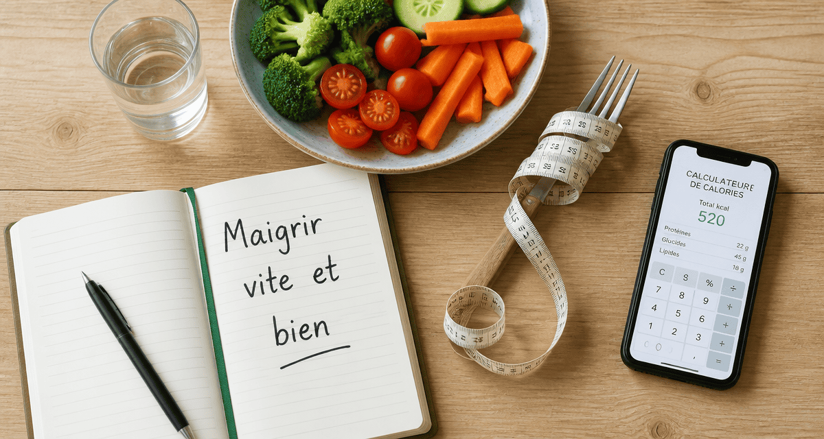 Maigrir vite et bien carnet légumes ruban smartphone
