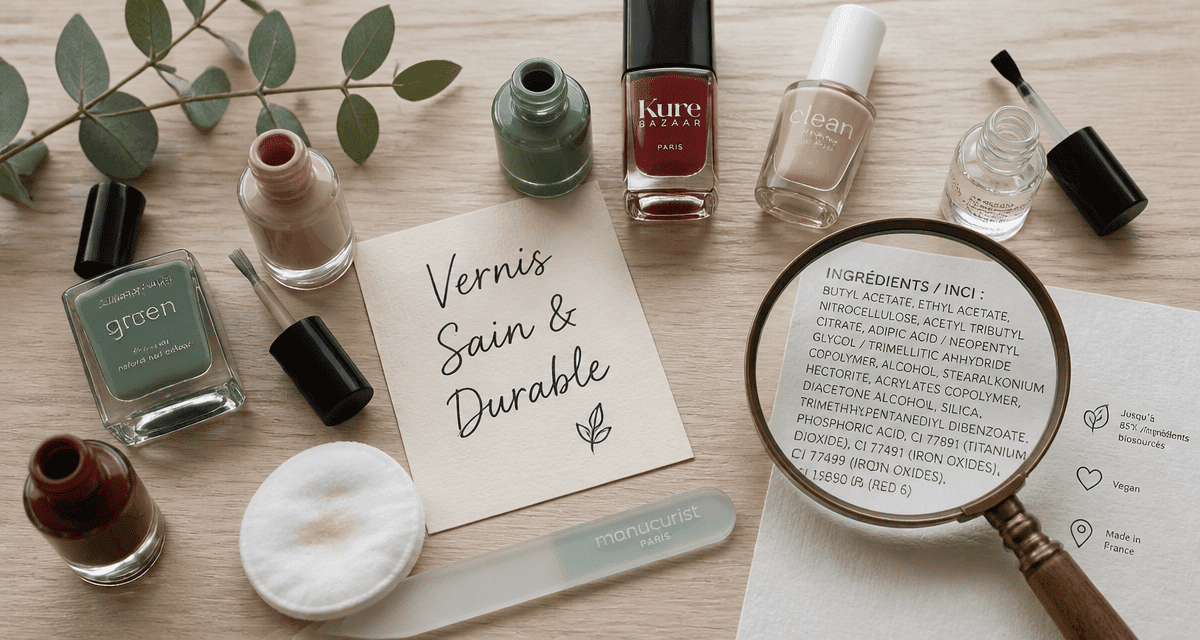 meilleur vernis à ongles flacons INCI loupe