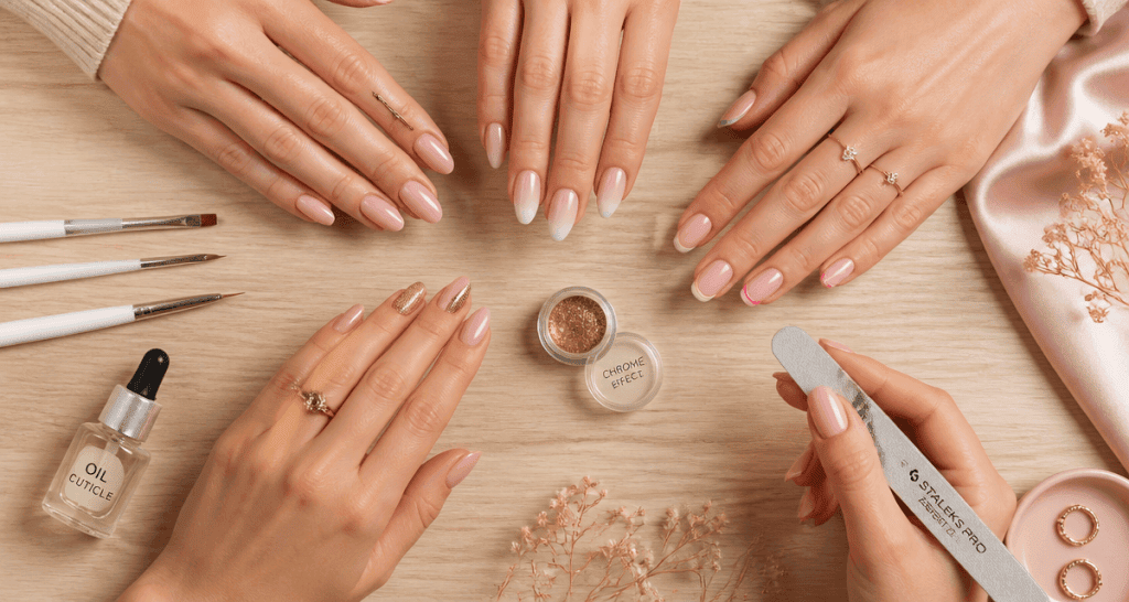 modèle vernis semi permanent mains poses tendance