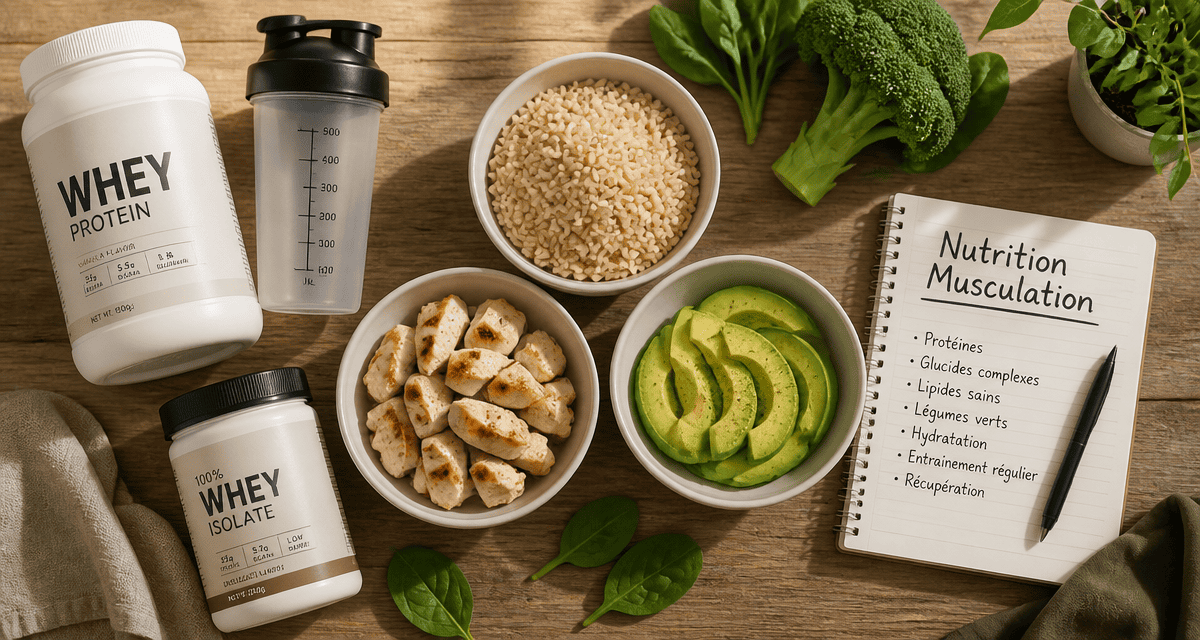 nutrition pour la musculation, bols de protéines et aliments sains