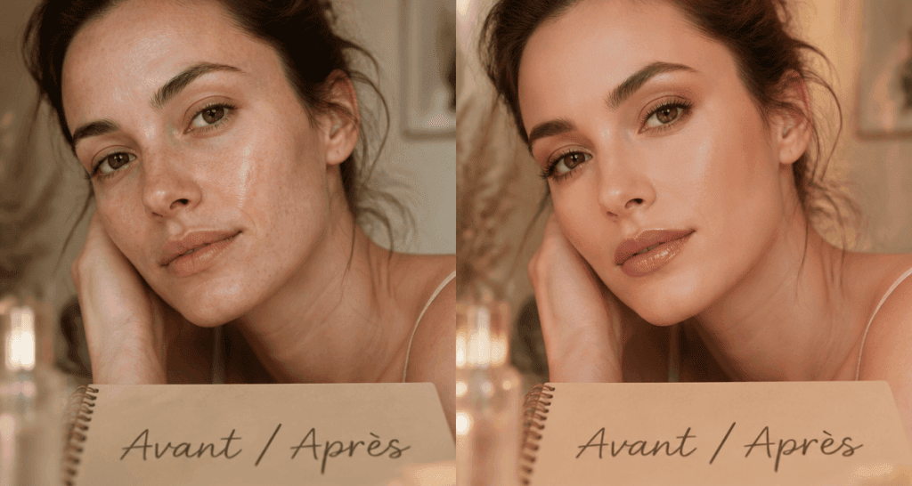 nue avant apres visage femme