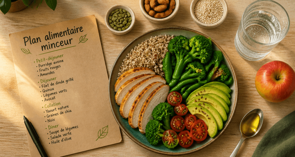 Plan alimentaire pour perte de poids assiette saine