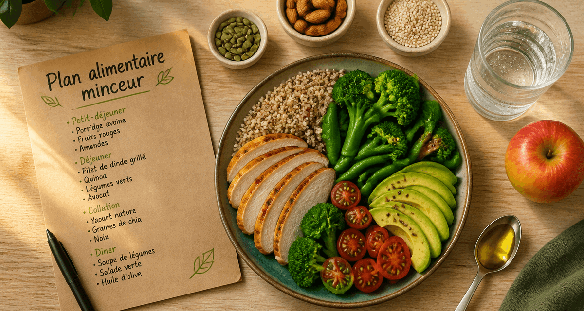 Plan alimentaire pour perte de poids assiette saine
