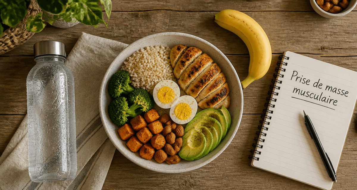 prise de masse musculaire aliments sur table