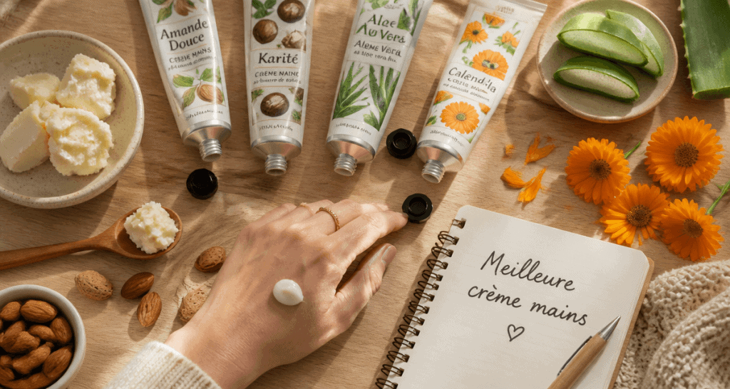 quelle est la meilleure crème pour les mains sur table avec ingrédients naturels