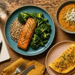 repas riche en proteine table variée