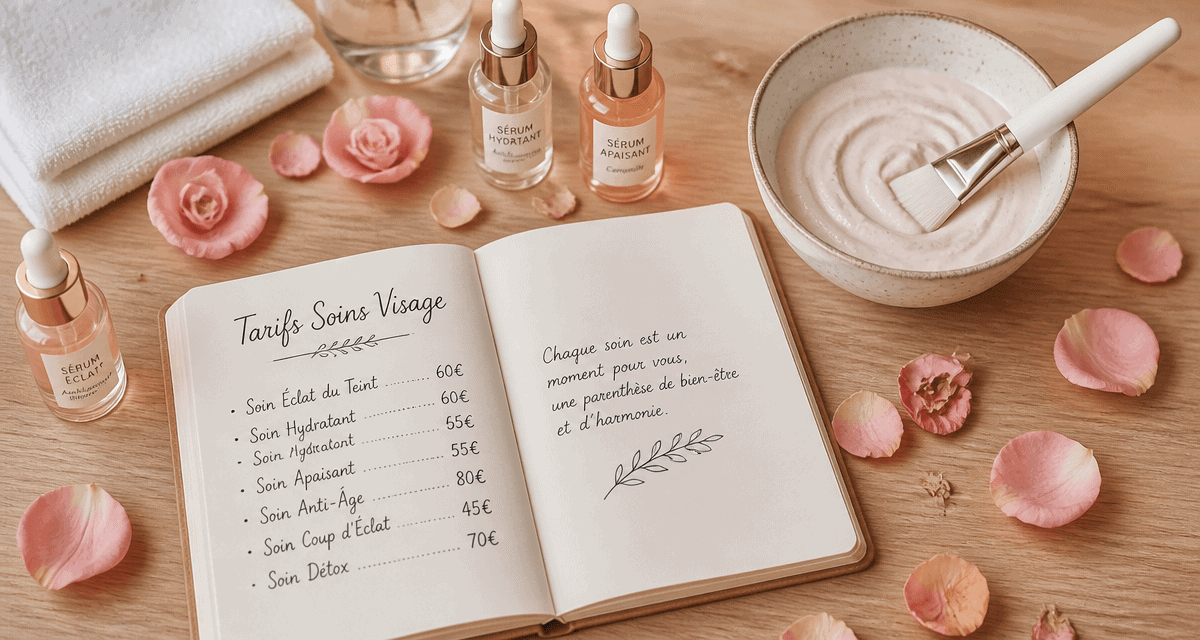 soin du visage prix table institut