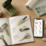 catalogue temps l soldes sur table avec objets