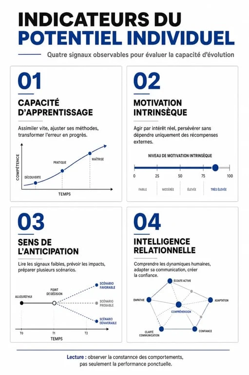 Infographie des indicateurs pour identifier et avoir du potentiel