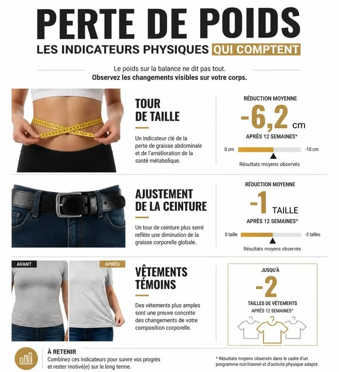 Infographie des méthodes pour se peser sans balance et suivre sa progression physique
