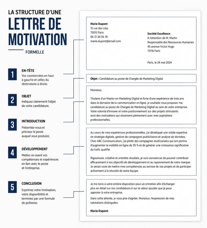 Structure type d'une lettre de motivation pour un voyage scolaire