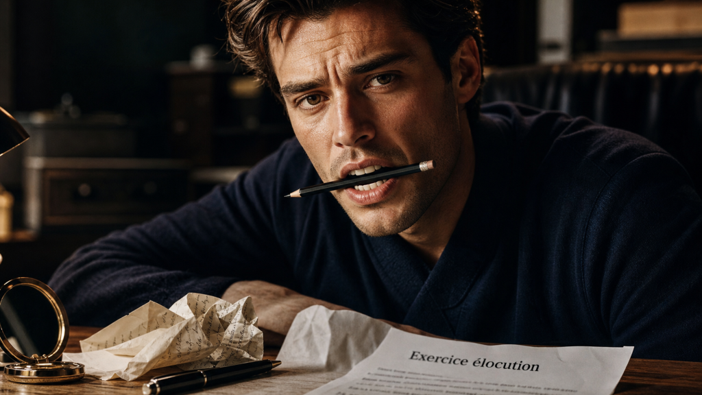 Exercice elocution : consonnes explosives, articulation au bureau