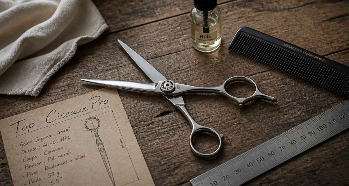 Top 10 ciseaux coiffure professionnel acier japonais sur table