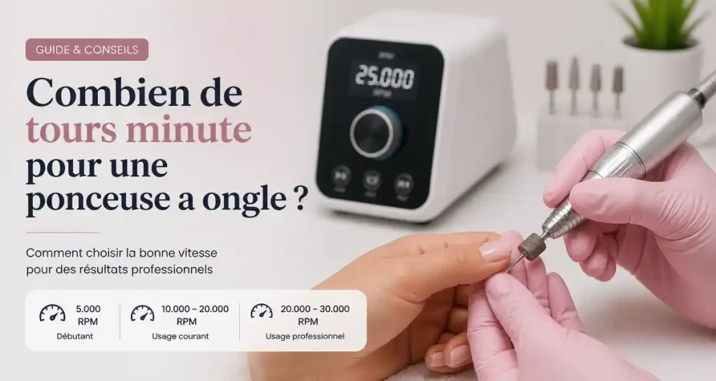 Combien de tours minute pour une ponceuse a ongle ?