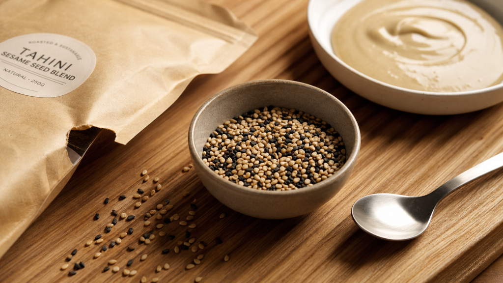 Bienfaits des graines de sesame : bol de graines, calcium, fibres et antioxydants