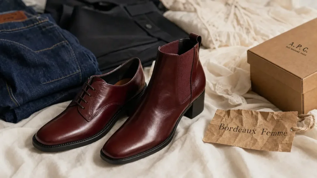 Chaussure bordeaux femme : derby et bottine bordeaux