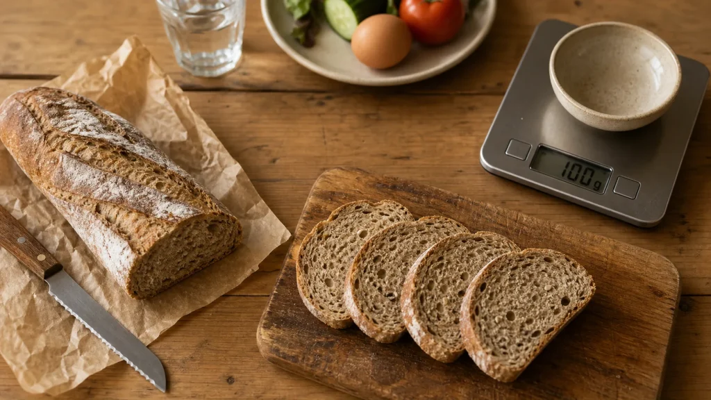 Combien de pain par jour : portions de pain mesurées en grammes