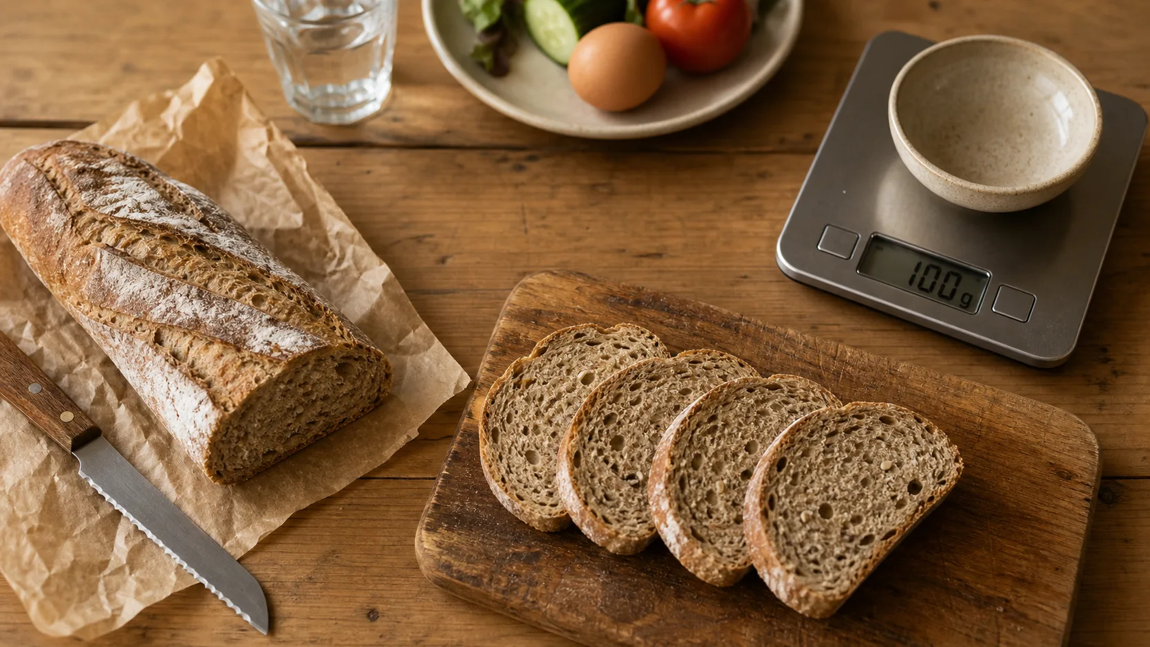 Combien de pain par jour : portions de pain mesurées en grammes