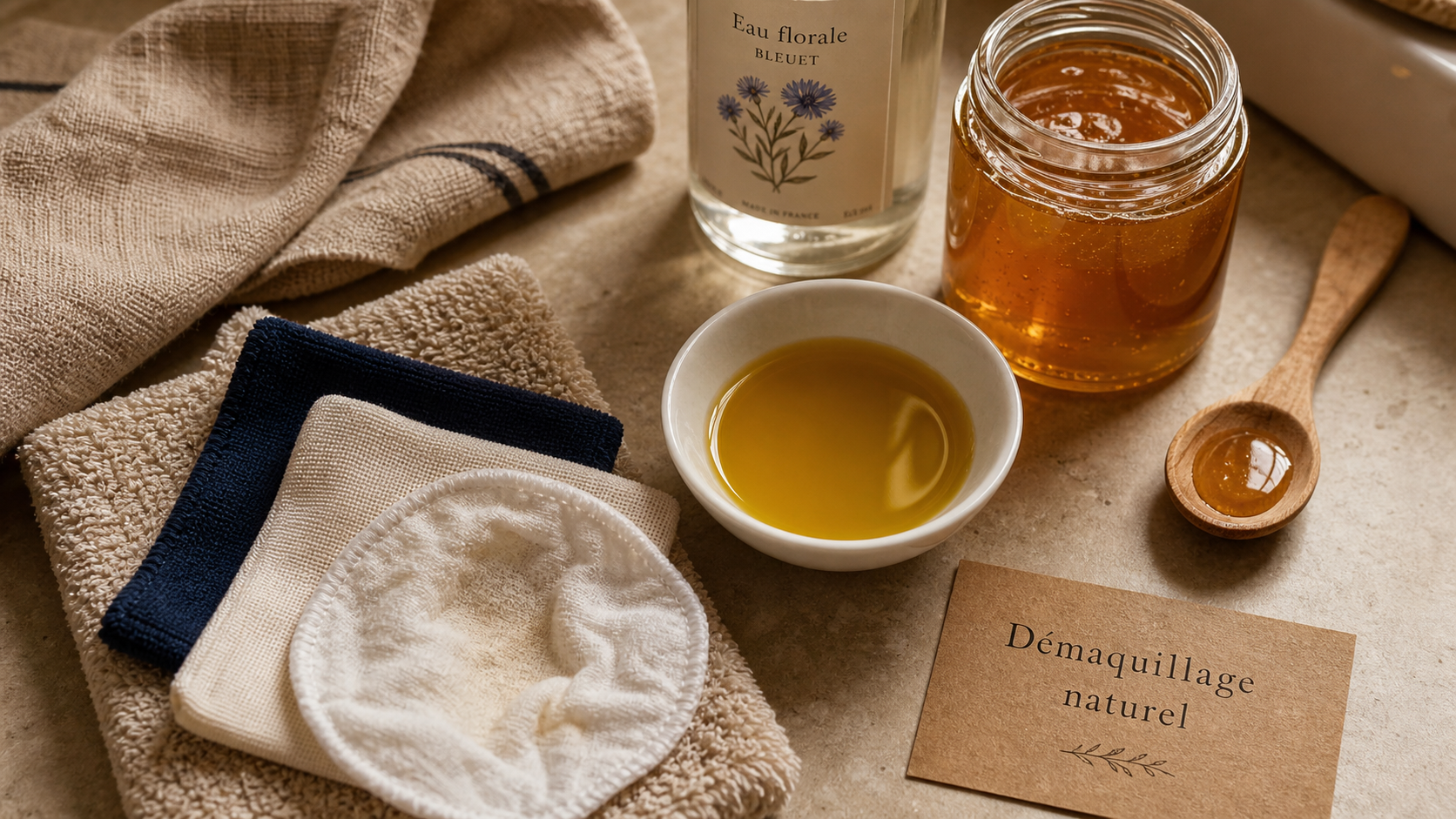 Comment se démaquiller sans démaquillant avec huile d’olive et microfibres naturelles