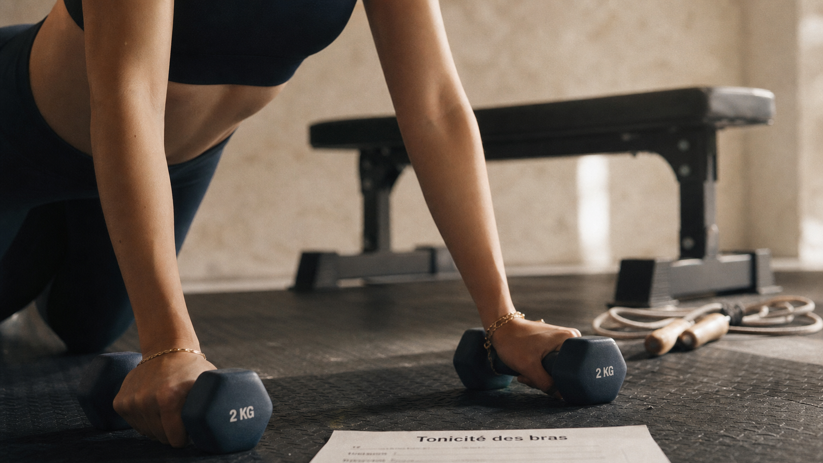 Femme musculation bras : avant-bras fermes sans volume