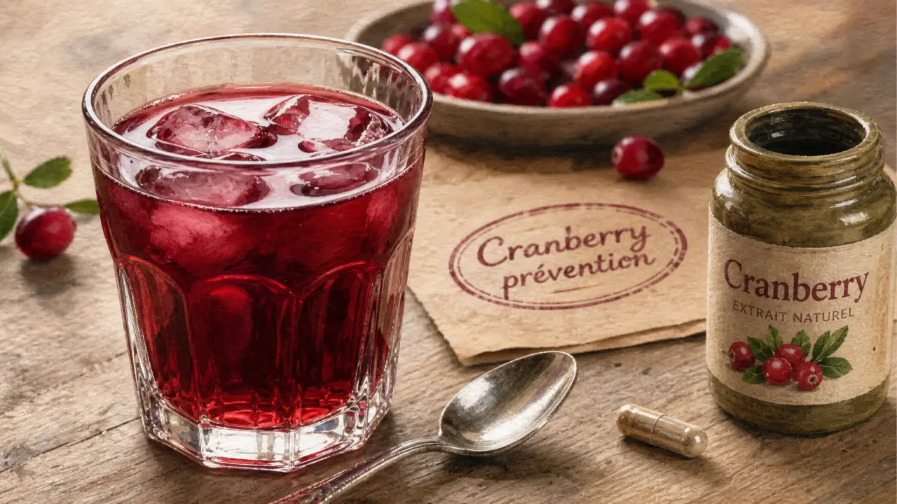 Jus de cranberry pour infection urinaire, prévention des récidives