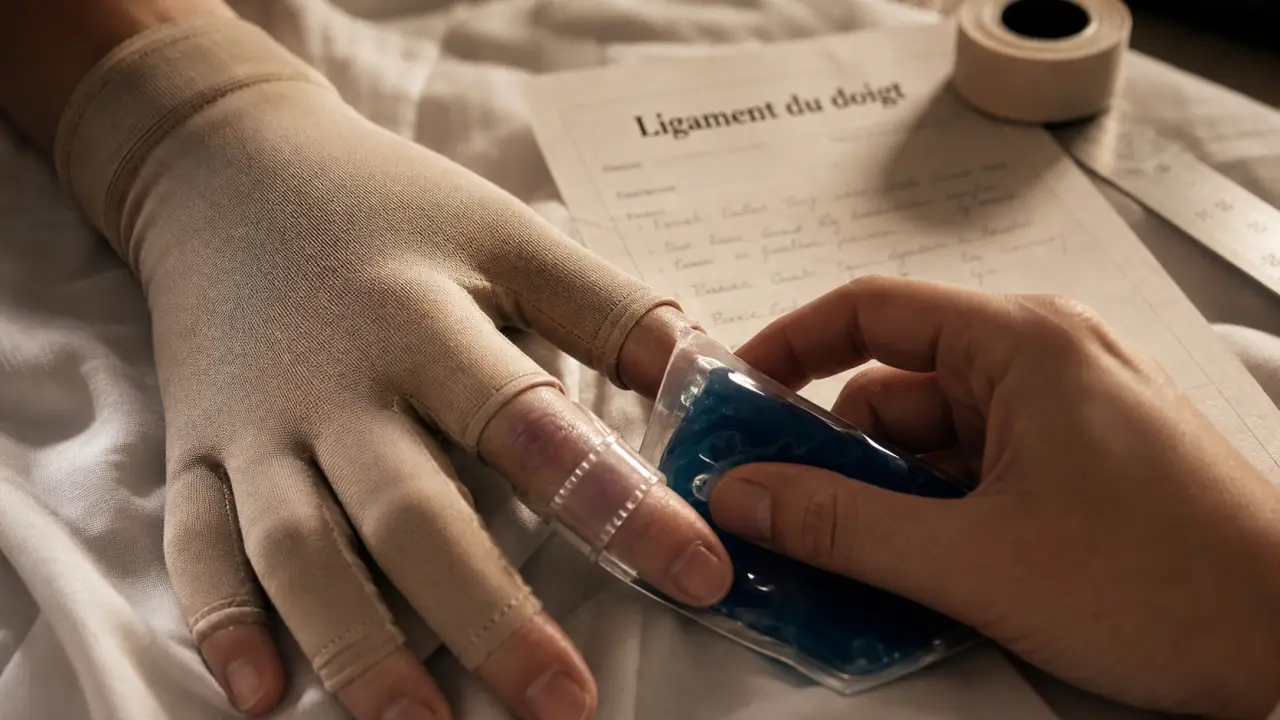 Ligament du doigt : entorse ou fracture, doigt immobilisé