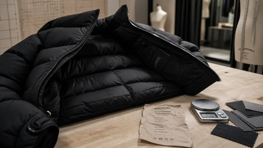 Marque de doudoune de luxe : doudoune noire haut de gamme Moncler, Pyrenex, Canada Goose