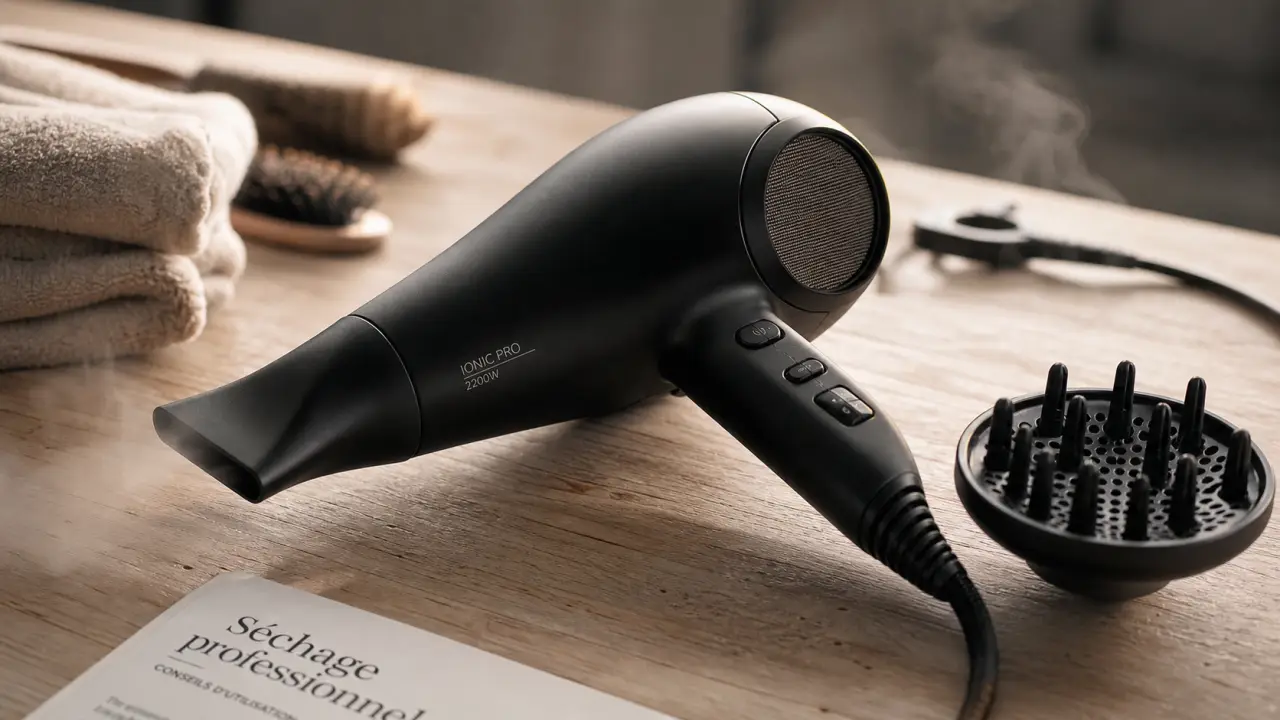 Meilleur sèche cheveux professionnel 1800W noir mat