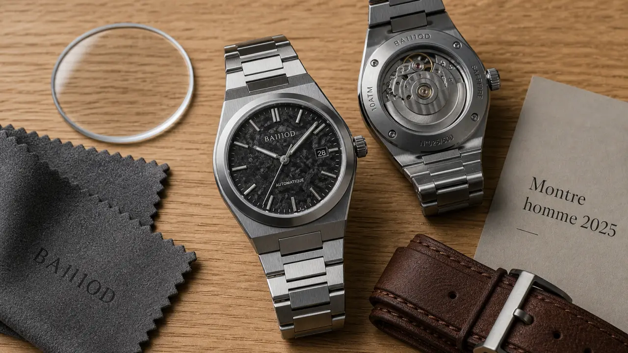 Montre homme 2025 automatique quartz solaire, cadran et bracelet acier