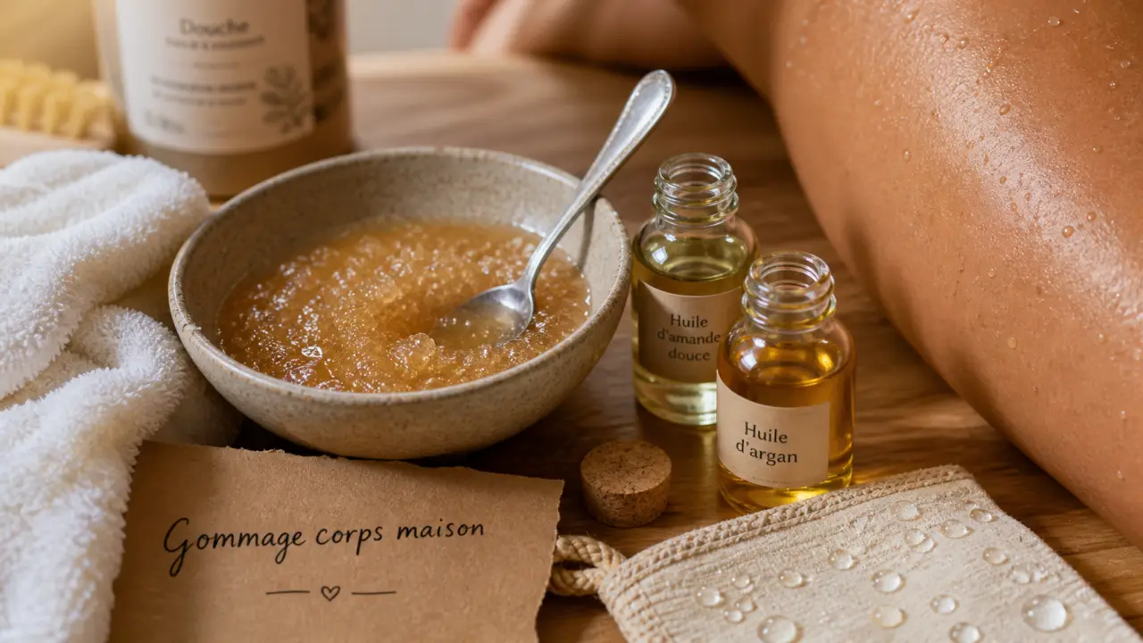 Comment faire un gommage corps maison miel sucre, peau exfoliée