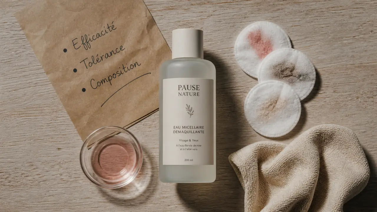 Eau micellaire meilleure pour peau sensible : composition et rinçage