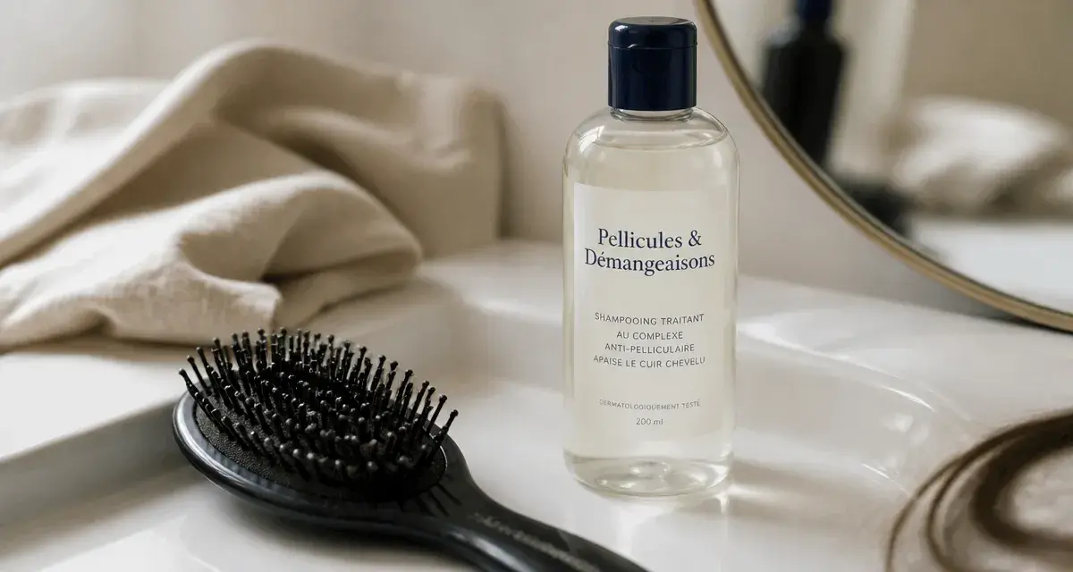 Est ce que les pellicules grattent : brosse avec squames et shampoing pellicules & démangeaisons