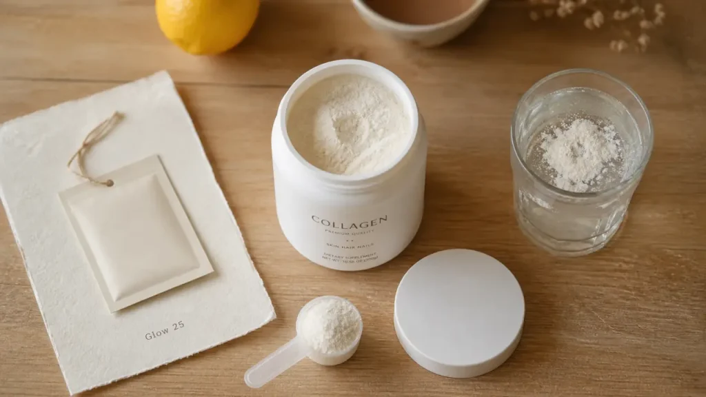 Glow 25 collagen avis : dose, goût et prix, ce qu’il faut vérifier